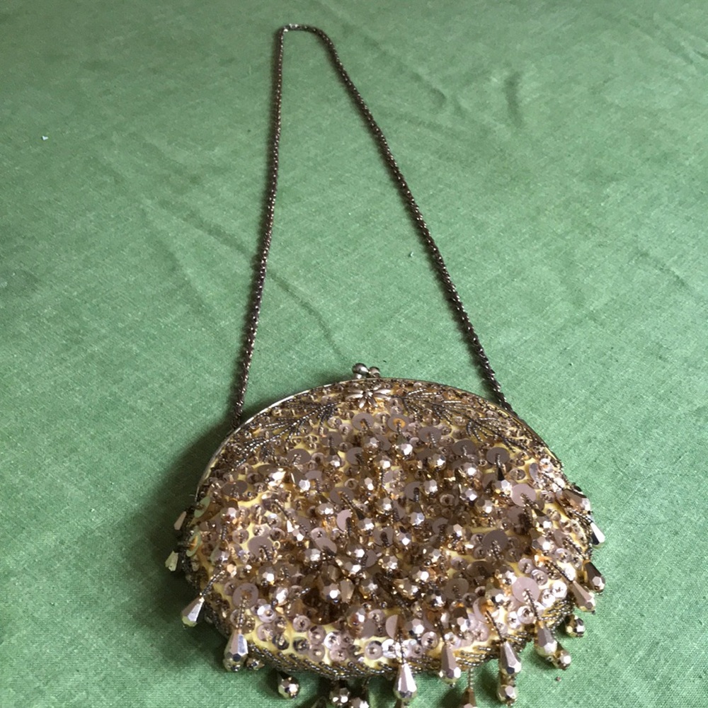 Vintage gold sequin ladies designer purse - Picture 2 of 7